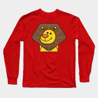 Lion Head Cartoon Illustration Long Sleeve T-Shirt